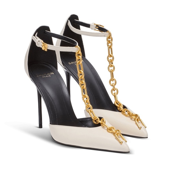BALMAIN Sync Leather Stilettos With Pointed Toe - Picture 1 of 12